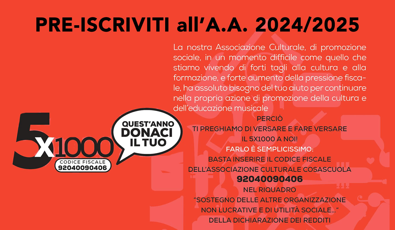 Pre-iscrizioni Anno Accademico 2024-2025